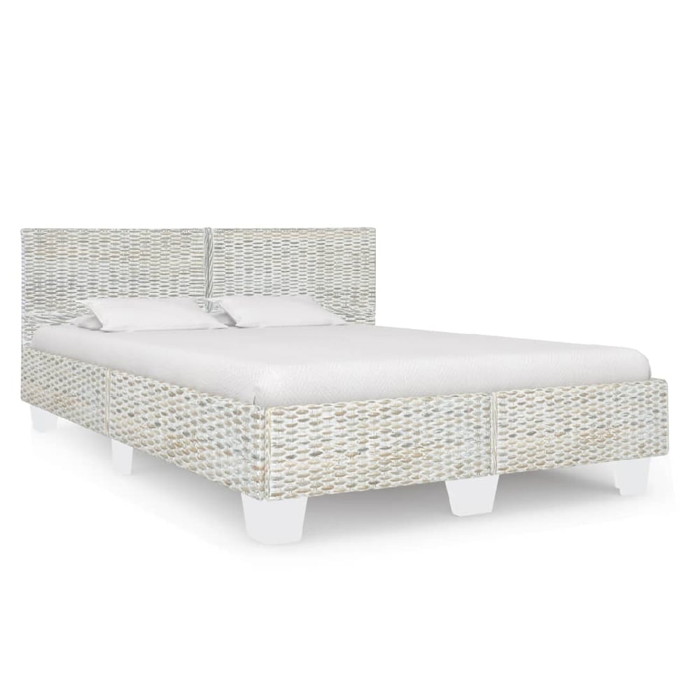 Asheville Rattan Double Bed In Grey Natural