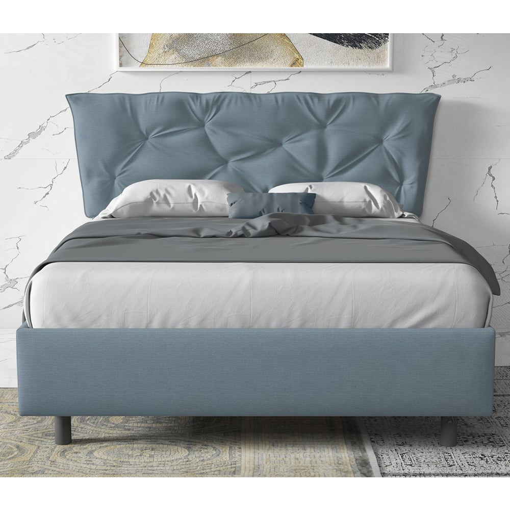 Berkeley Fabric Small Double Bed In Sky Blue