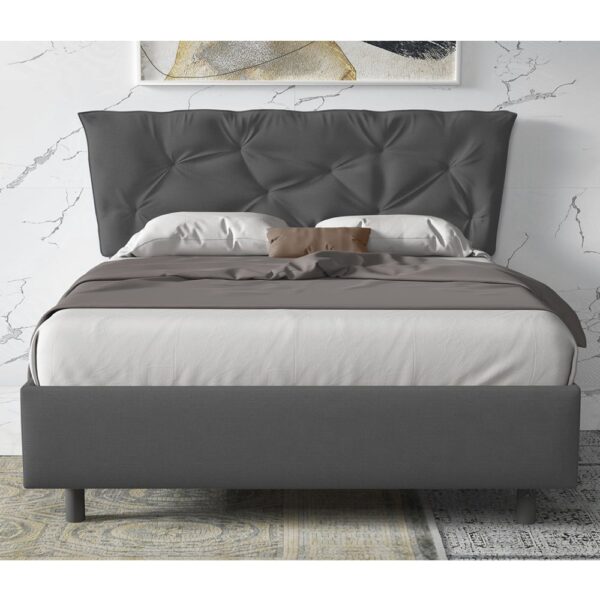 Berkeley Fabric Small Double Bed In Steel Grey