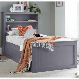 Enoch Enzo Wooden Single Bed With 3 Drawers In Grey