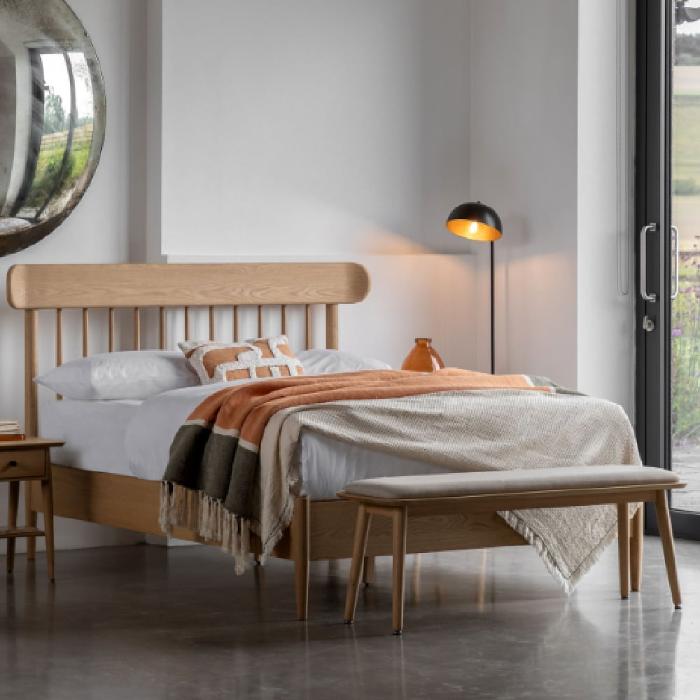 Hervey Wooden Spindle Double Bed In Natural
