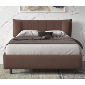 Hugo Fabric Small Double Bed In Brown