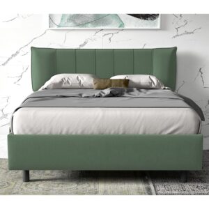 Hugo Fabric Small Double Bed In Sage Green