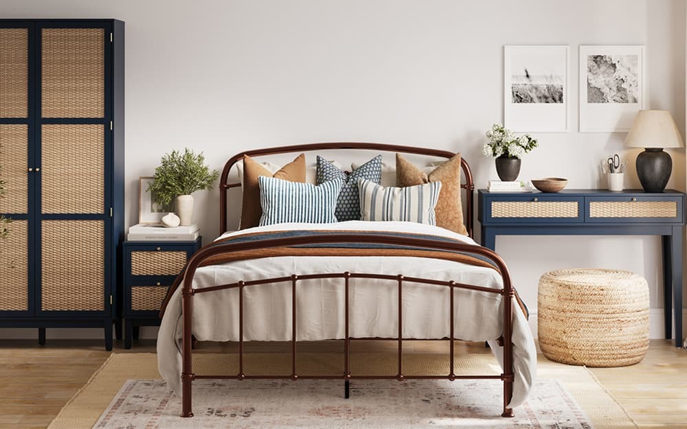 LPD Halston Metal Bed Frame, Double, Black
