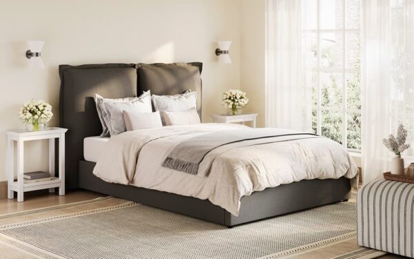 LPD Sunday Fabric Bed Frame, Superking, Ivory