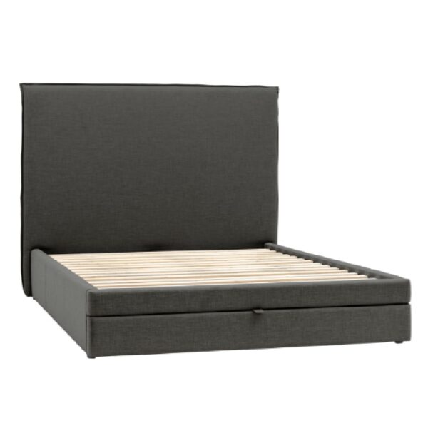 Norton Fabric Double Bed With 2 Drawers In Smoke