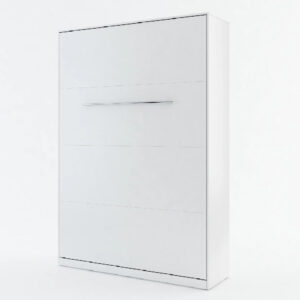 Cadott Wooden Vertical Wall Double Bed In Matt White