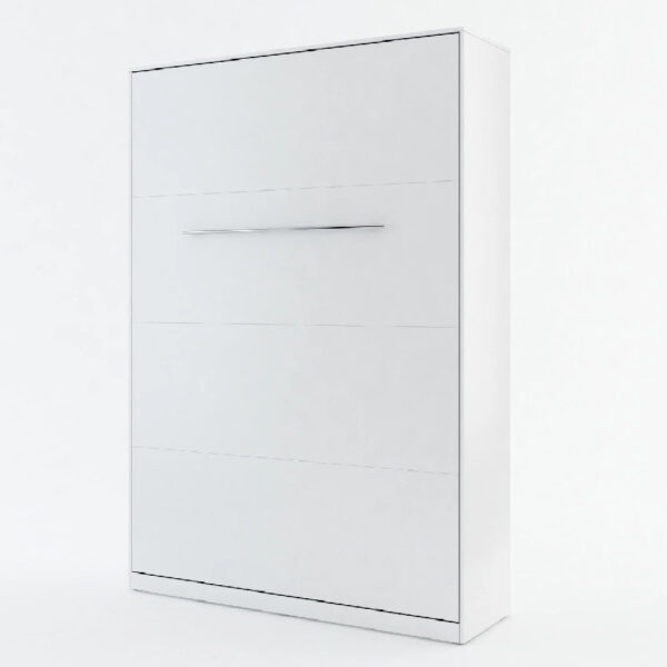 Cadott Wooden Vertical Wall Double Bed In Matt White