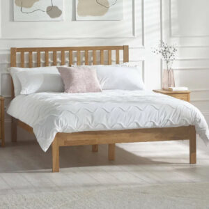 Calliope Wooden Double Bed In Oak