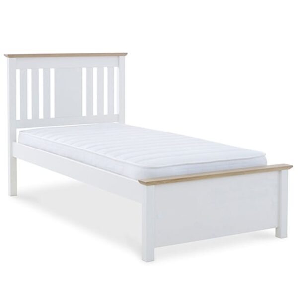Chelsea Wooden Single Bed In White And Oak