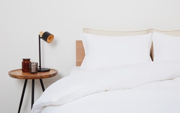 Panda Bamboo and French Linen Bedding Set, Superking, Coconut White