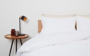 Panda Bamboo and French Linen Bedding Set, Superking, Midnight Navy