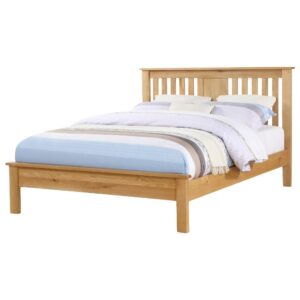 Heaton Wooden Low End King Size Bed In Oak